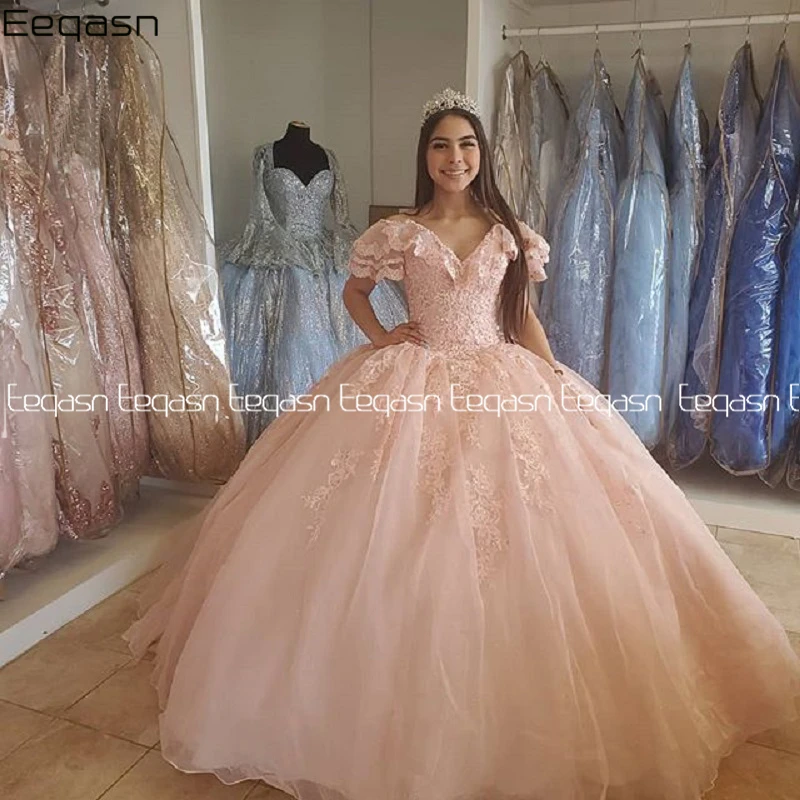 Personalizado Rosa dulce 16 vestido para quinceañeras 2024 vestido de baile elegante Vestidos de encaje 15 Anos adolescentes desfile Vestidos de fiesta de graduación