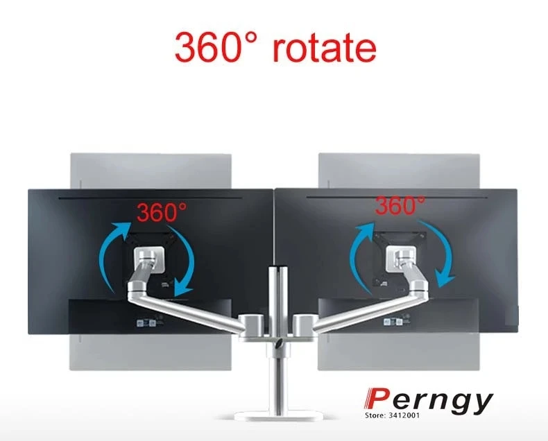 2018 nowy OL-2 17 "-32" pełnoekranowy podwójny monitor podstawka biurowa 360 obrót 2-8kg regulacja ramię stolik pod komputer uchwyt uchwyt