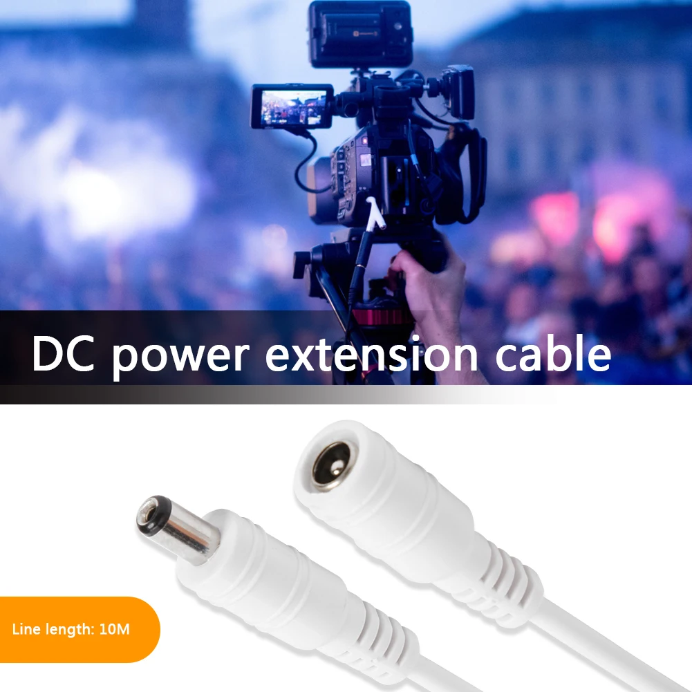 DC 12V Extension Power Cable 0.5/1/2/3/5/10m Power Extension Cord Cables for Wifi/AHD/IP Security Cams CCTV Camera 5.5*2.1mm