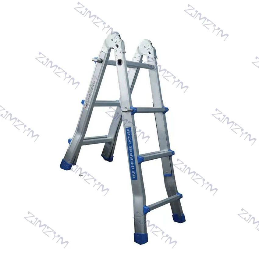 Escalera de espiga multifuncional para el hogar, escalera de aleación de aluminio engrosada, escalera de ingeniería plegable portátil, 3/4/5 escalones