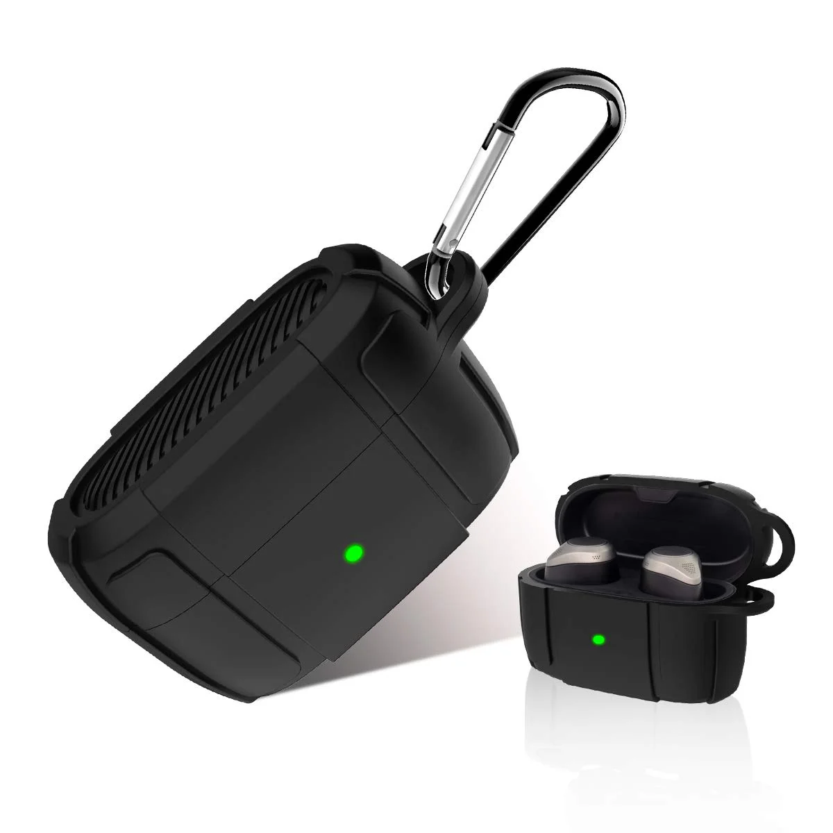 غطاء حماية من السيليكون ممتص للصدمات لهاتف Jabra Elite Active 85t True سماعات أذن TWS بلوتوث لاسلكية مع سلسلة مفاتيح