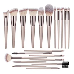 4/10/20pcs Champagne makeup brushes set for women cosmetic foundation powder blush eyeshadow kabuki blending brush beauty tools