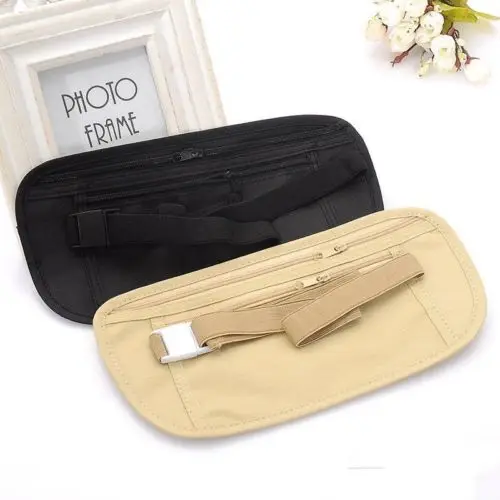 New Unisex Travel Waist Belt Money Passport Wallet Pouch Ticket Bum Bag Fanny Pack