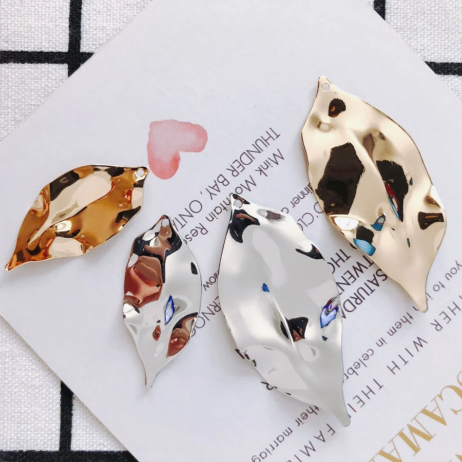 DIY ear jewelry accessories alloy simple leaf single hole earrings earrings pendant accessories