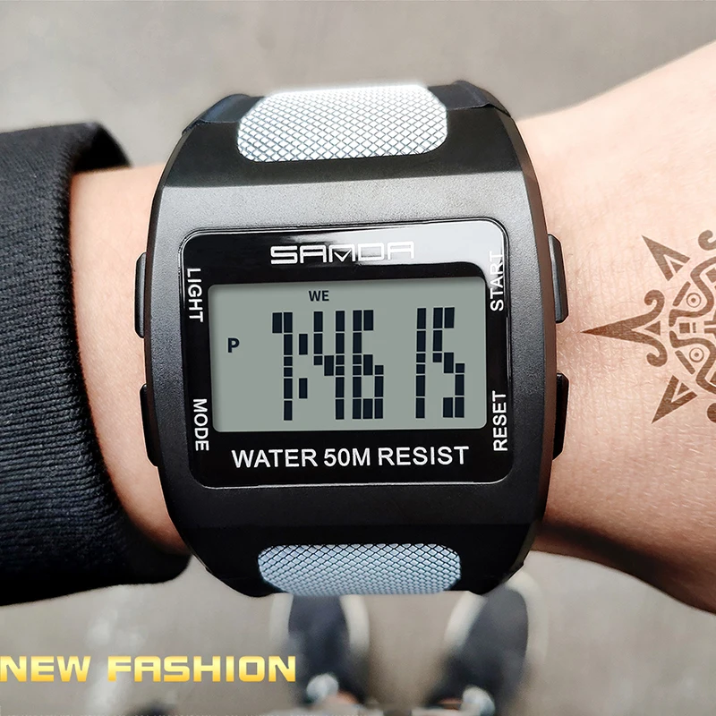 Sports Watches Mens Big Screen Watch Male SYNOKE Brand Fashion Waterproof Military Shock Digital Clock Alarm LED hombre relogio