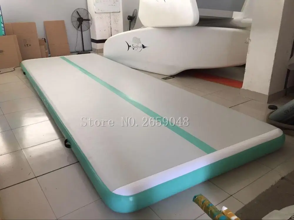 Pista de ar inflável para uso doméstico 4*1m pista de ar de ginástica inflável caindo pista de ar trampolim esteira de pista de ar