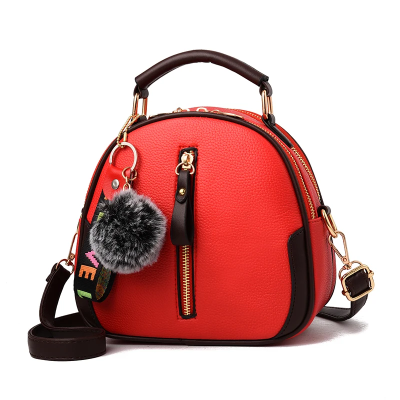 Fashion Trendy Color Matching Personality Girl All-match Leather One-shoulder Portable Messenger Bag