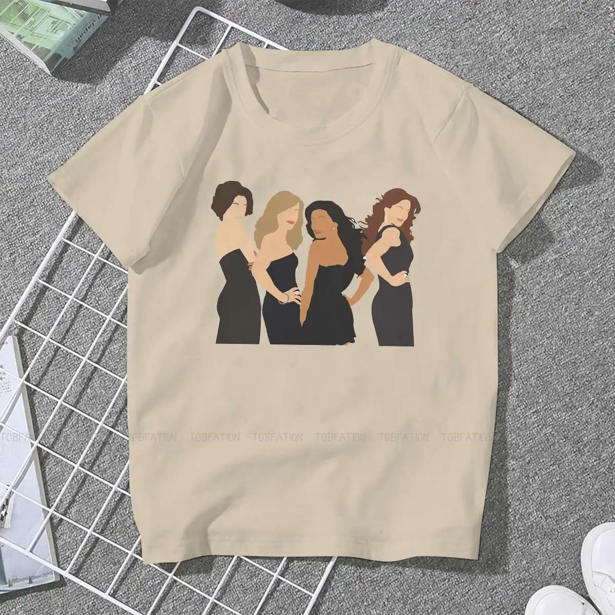 Silhouette Round Collar TShirt Desperate Housewives Susan Lynette Comedy Fabric Classic T Shirt Girl Tops New Design