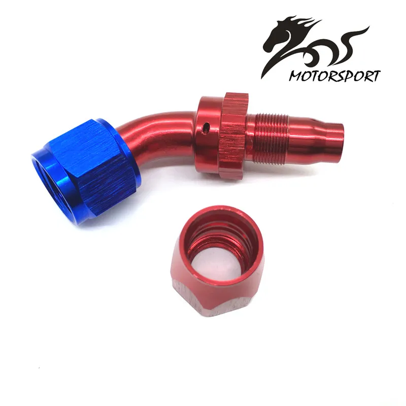 AN4-45 45 Degree Aluminum Oil Cooler Hose Fitting Swivel Hose End Fitting Adapter Oil Fuel Line