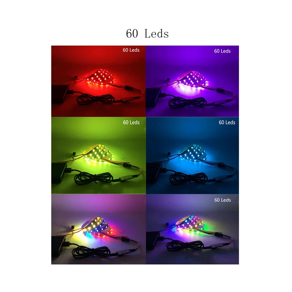 WS2812B Smart Led Strip Light Smart Addressable RGB LED light Strips Waterproof 30/60/144Led/Pixels For Bedroom Decoration DC5V