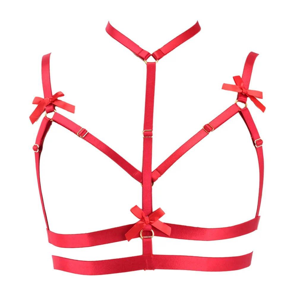 

Женская одежда 2020, сексуальный женский бюстгальтер на бретелях с красным бантом, нижнее белье, готический бюстгальтер в стиле Харадзюку, бандажный бюстгальтер на бретелях, женская одежда
