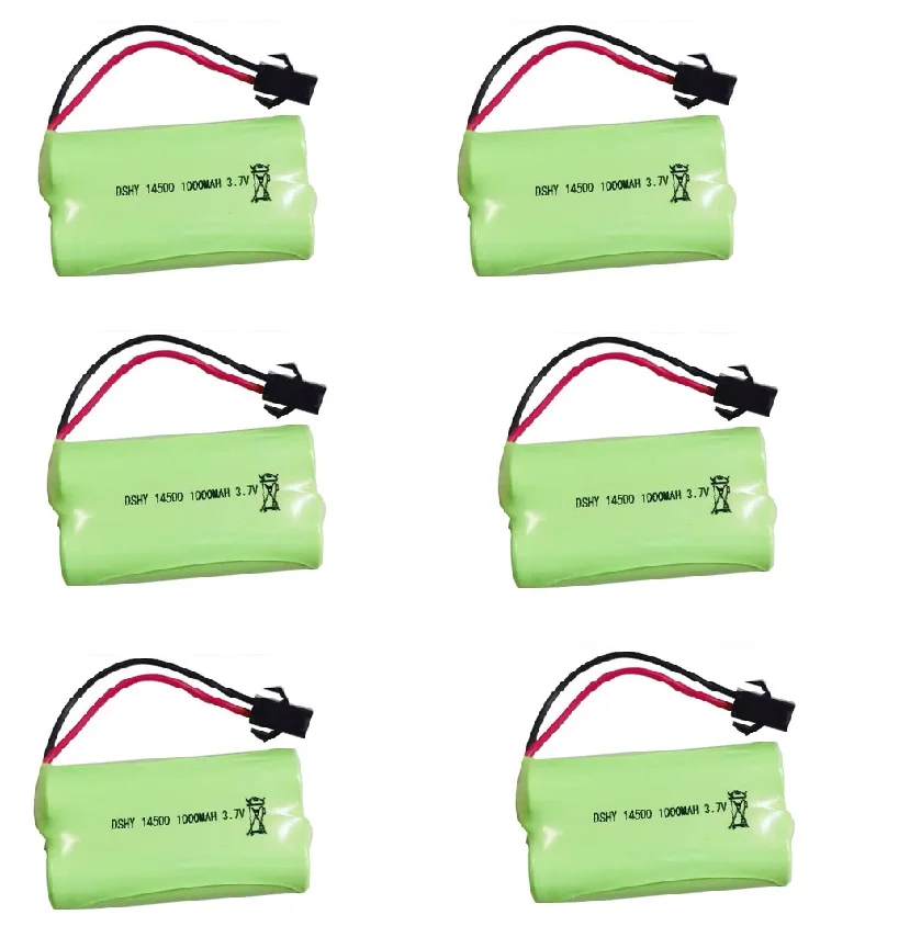 Batería de litio de 3,7 v y 1000mah para juguetes teledirigidos, pila recargable AA de 1000mah y 3,7 v para coches, tanques, trenes, robots, barcos y pistolas