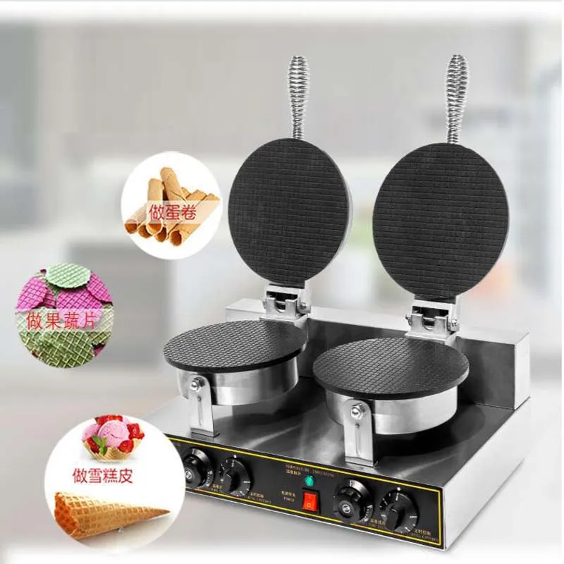 Commercial Double Round Waffle Maker Waffle Cone Bakery Maker Egg Roll Machine Crispy Egg Roll Machine SZ-498