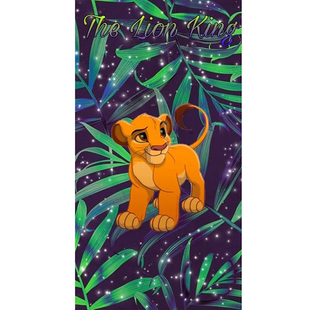 

2024 3D Cartoon Cute Lion King Simba Stitch Bath Towel Baby Swimming Beach Towel Soft Washcloth 70x140cm Boys Girls Gift Newest