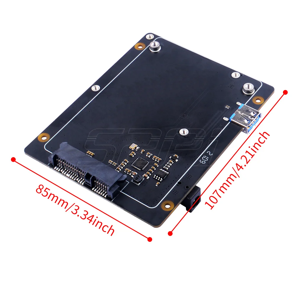 Imagem -04 - Raspberry pi V2.0 X825 25 Polegadas Placa de Expansão de Armazenamento Sata Hdd Ssd Caixa Acrílica para Framboesa pi b Modelo b