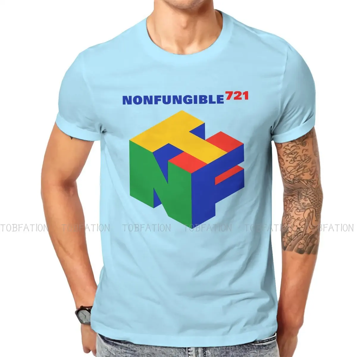 NonFungible Newest TShirts NFT Non Fungible Token Blockchain Men Harajuku Pure Cotton Streetwear T Shirt Round Neck Oversized