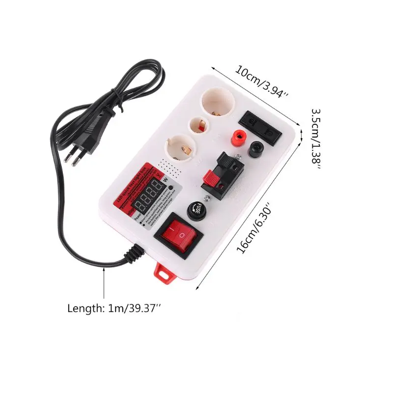 LED Fast Lamp Tester LED Light Lamp Voltage Power Tester Checkerboard 220V EU Plug Lamp Test Box with display