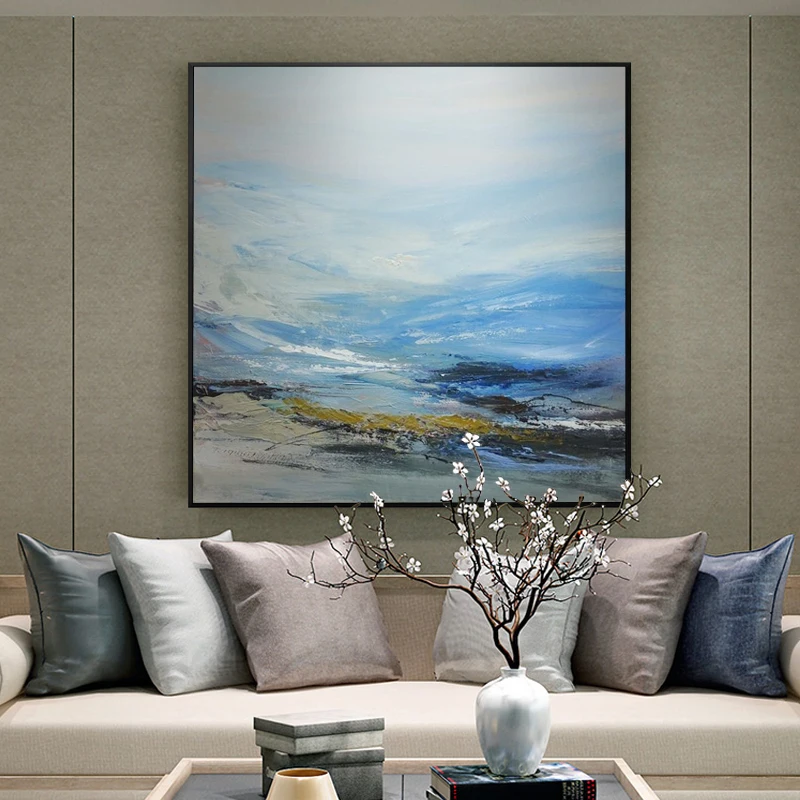 

Hand-painted Oil Painting Home Decorative Painting Modern Minimalist Living Room Entrance Abstract Mural Nordic Atmosphere Light