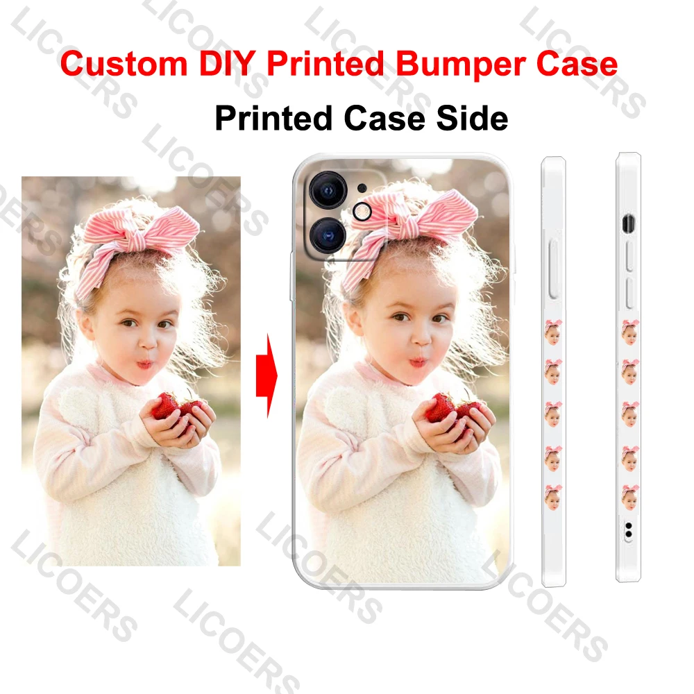 Custom Case for Vivo X60 Pro Plus X50 X30 IQOO 7 5 Neo U3 Z3 S9 S9e Cases Liquid Silicon DIY Printed Side Bumper Full Lens Cover