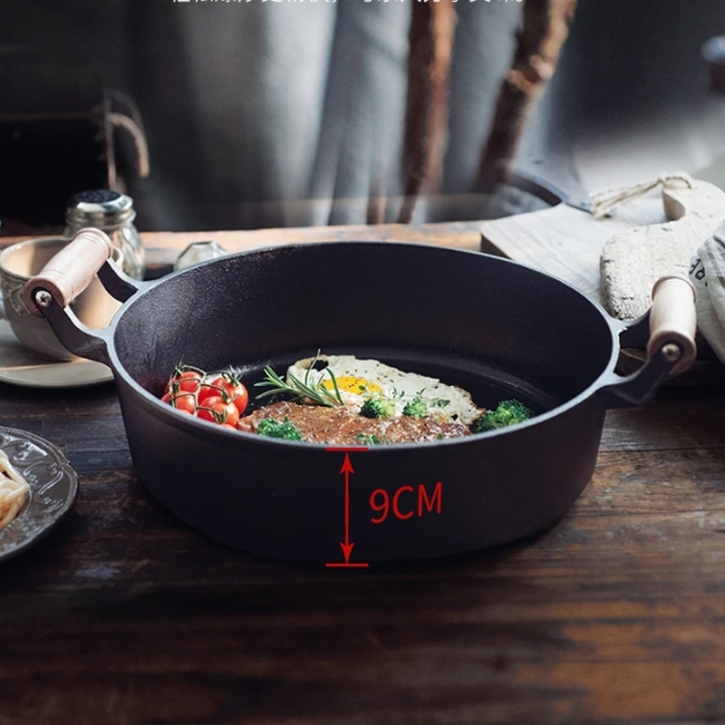 Gas Induction Cooker Cast Iron Durable Nonstick Frying Pan Home Kitchen Steak Egg Pancake Saucepan Deep Fryer Panelas Cookware