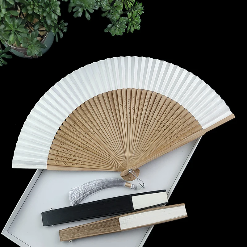 Folding Fan Chinese Style Portable Ventilatore Bamboo Ventilator De Regalo Abanicos Para Boda Calligraphy Painting Hand Fan