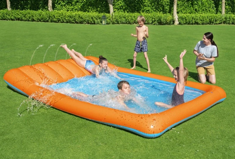 341cmx213cmx38cm 6-7 kids Yard Garden Grass Inflatable Spray water Swimming Pool with Slide