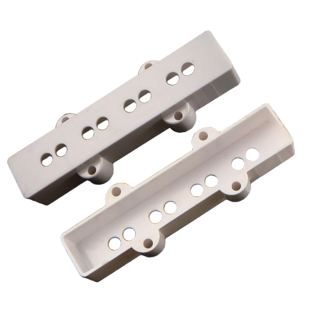 Pack Of 2 White Jazz Bass Pickup Covers Neck&Bridge For JB Bass Guitar Musical Instrument Parts