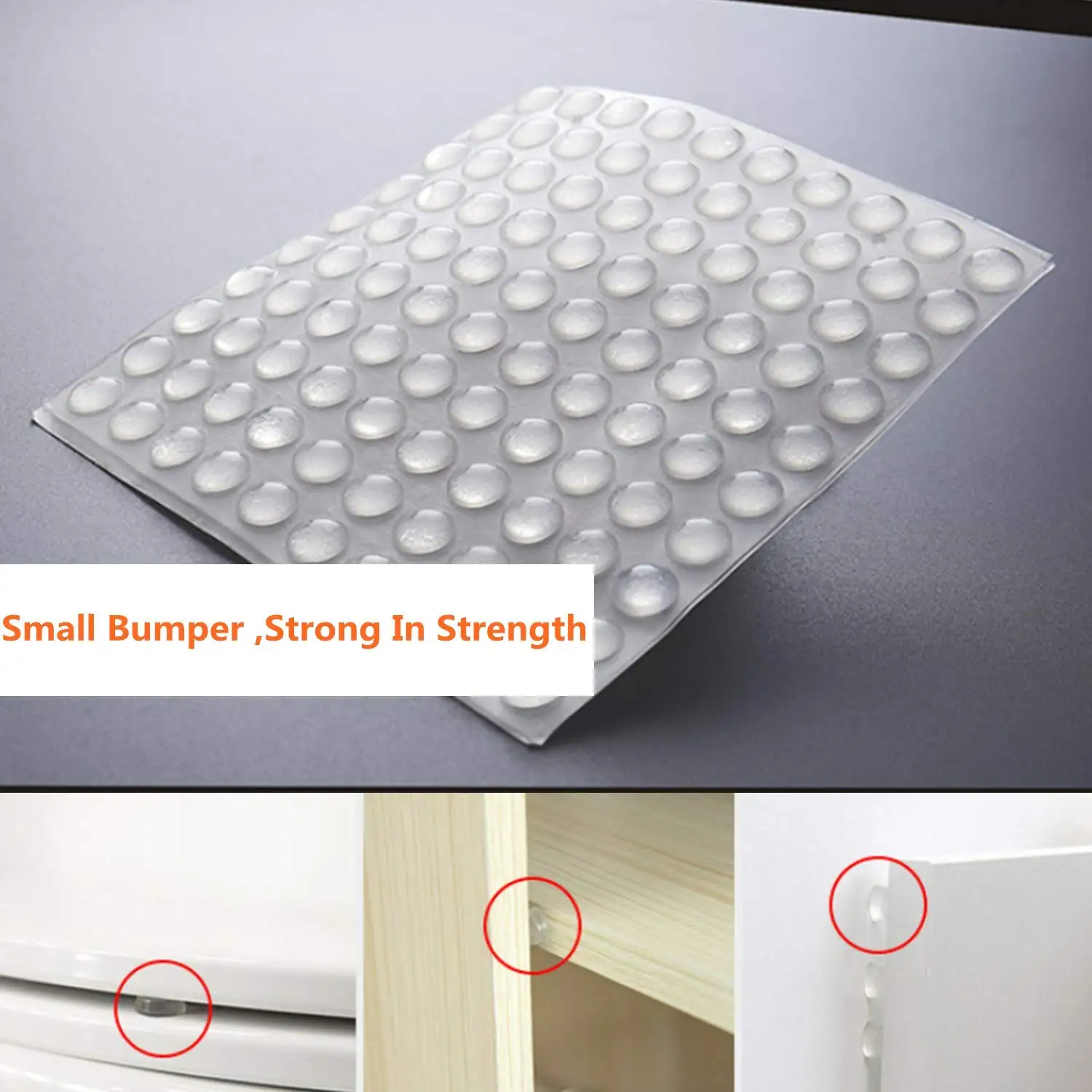 1000pcs 10*2mm Self Adhesive Soft and Clear Anti Slip Rounded Bumpers Silicone Rubber Feet Pads Sticky Silicone Shock Absorber