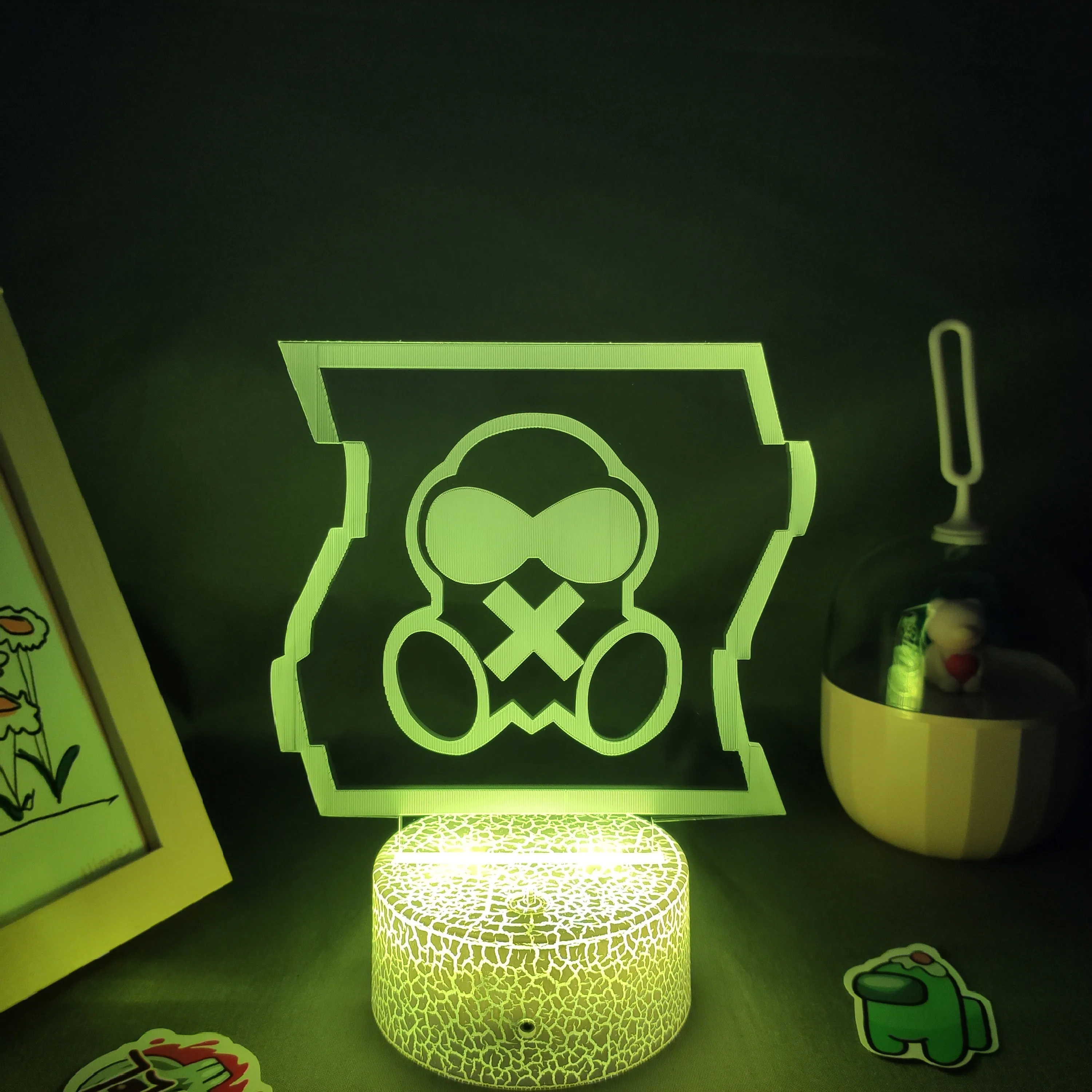 Gra sześciokolorowa tęcza maska gazowa COD lampy 3D Led Neon RGB lampka nocna urodziny fajny prezent dla przyjaciela sypialnia stół kolorowa dekoracja