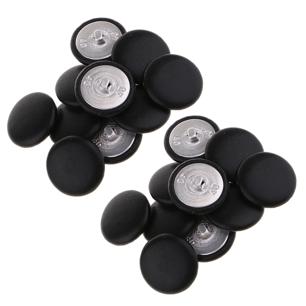 

20Pcs Artificial Leather Covered Upholstery Buttons Garments Decor 25mm