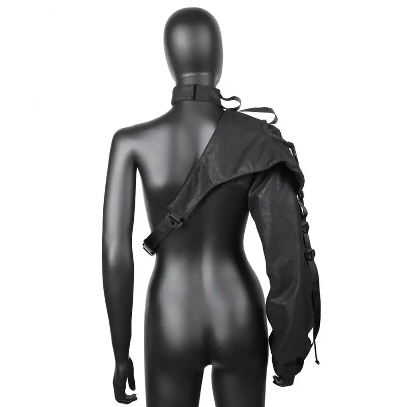 Dampf Punk Stil Cosplay Zubehör Halloween Leistung Hülse Arm Ring Mode Handgelenk Band Schwarz Faux Leder Bandge Cape