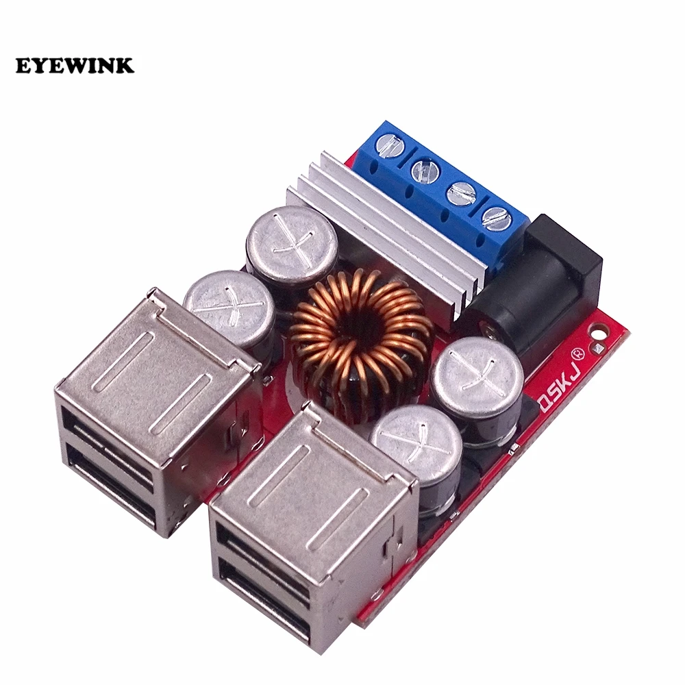 DC-DC vehicle charging module 8V-35V 5V 8A power supply depressurization module 4 port USB output mobile charger