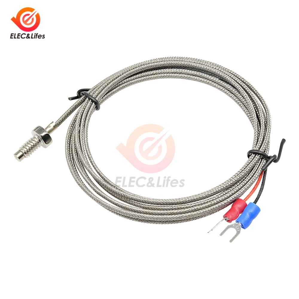 1M 2M K Type Thermocouple temperature sensor cable Stainless Steel Probe Industrial Thermal Thermocouple Tester 0-800 degree C