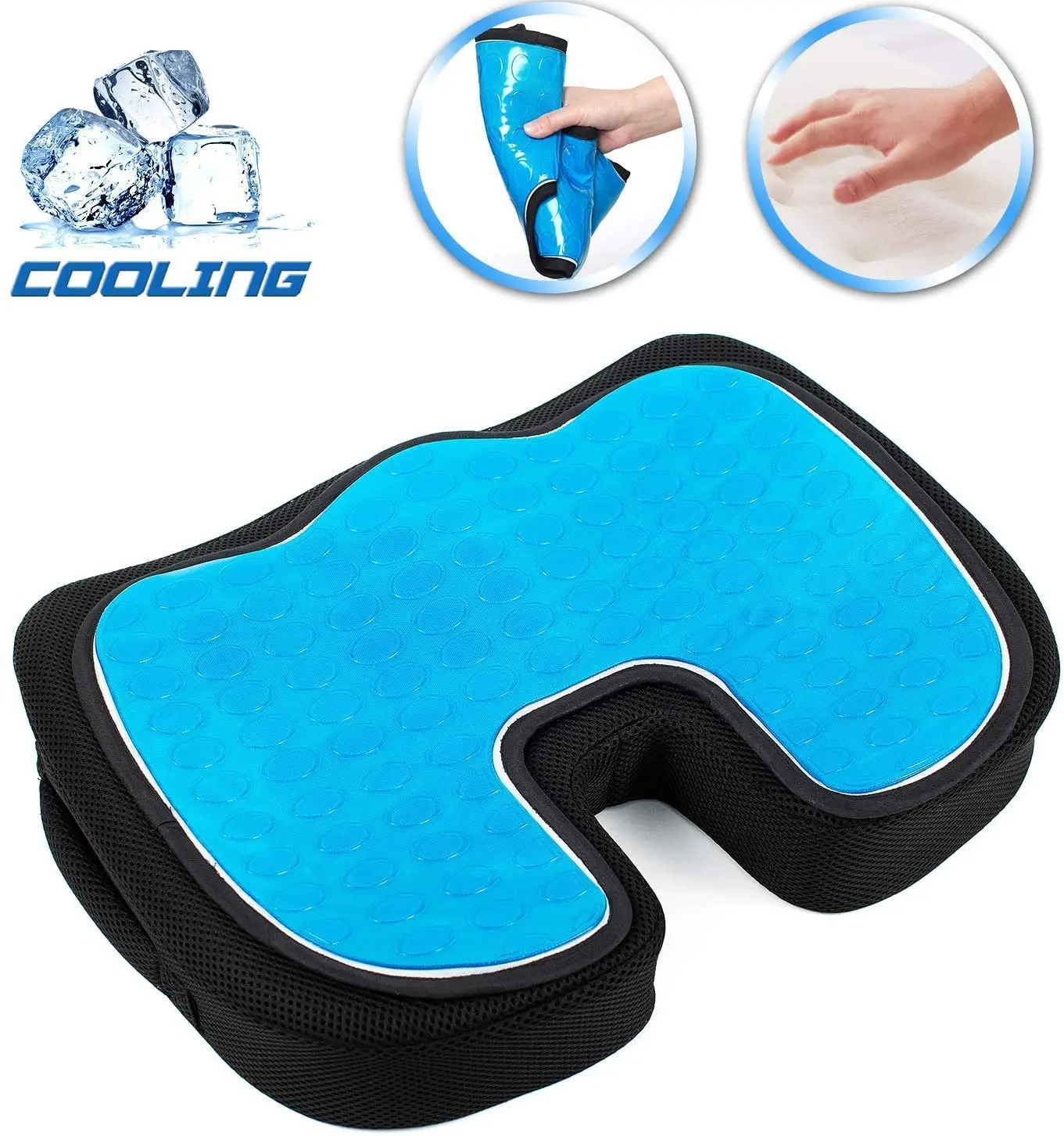 U-shape Seat Cushion Gel New Travel Breathable Seat Cushion Coccyx Orthopedic Memory Foam U Seat Massage Chair Cushion Pad