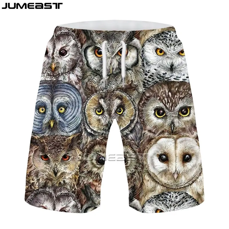 

Jumeast Men's Clothing 3D Oversized Male Animal Owl Streetwear Funny Women Shorts Trunks New Beach Casual Sweatpants Short Pants