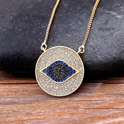 Hot Sale Lucky Blue Evil Eye Pendant Choker Top Quality Copper Zircon Charms Necklace Party Birthday Jewelry Gift For Women Men