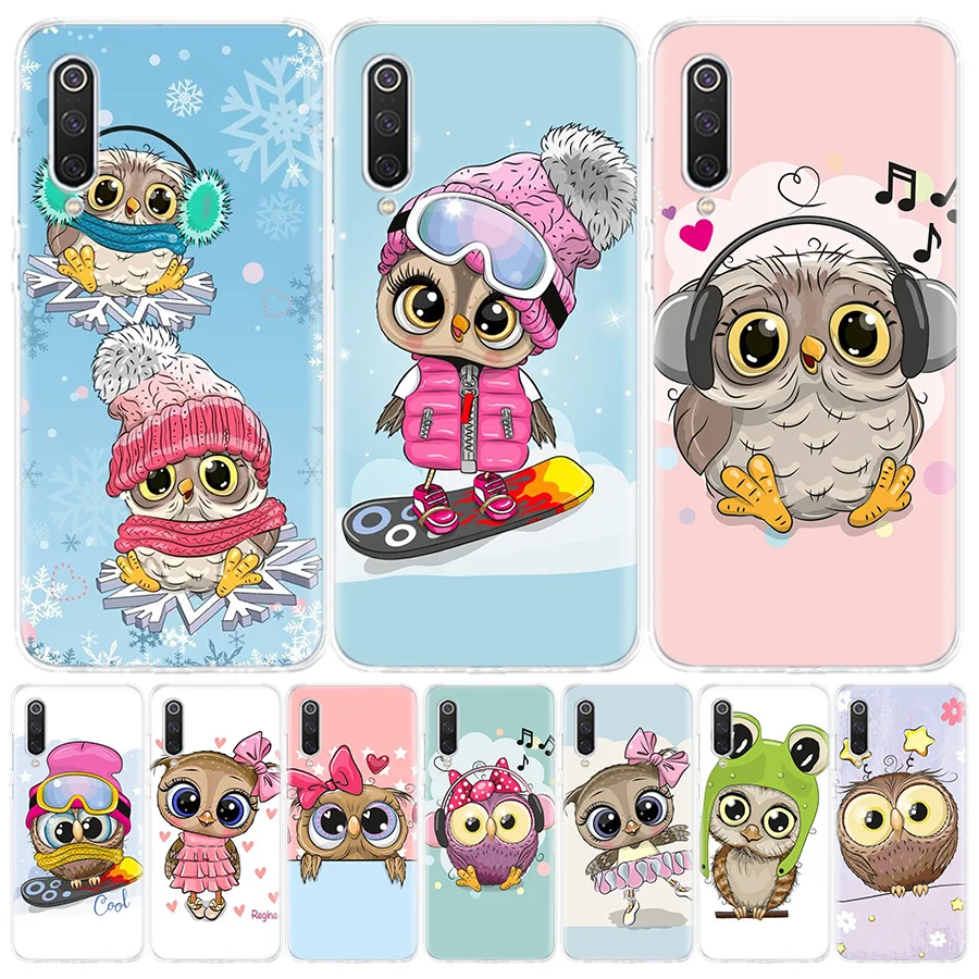 Baby Cute Owl Lover Cartoon Candy Winter Soft Phone Case for Xiaomi Redmi Note 13 12S 12 11S 11 11T 11E 10S 10 Pro Plus 9S 9 8T 