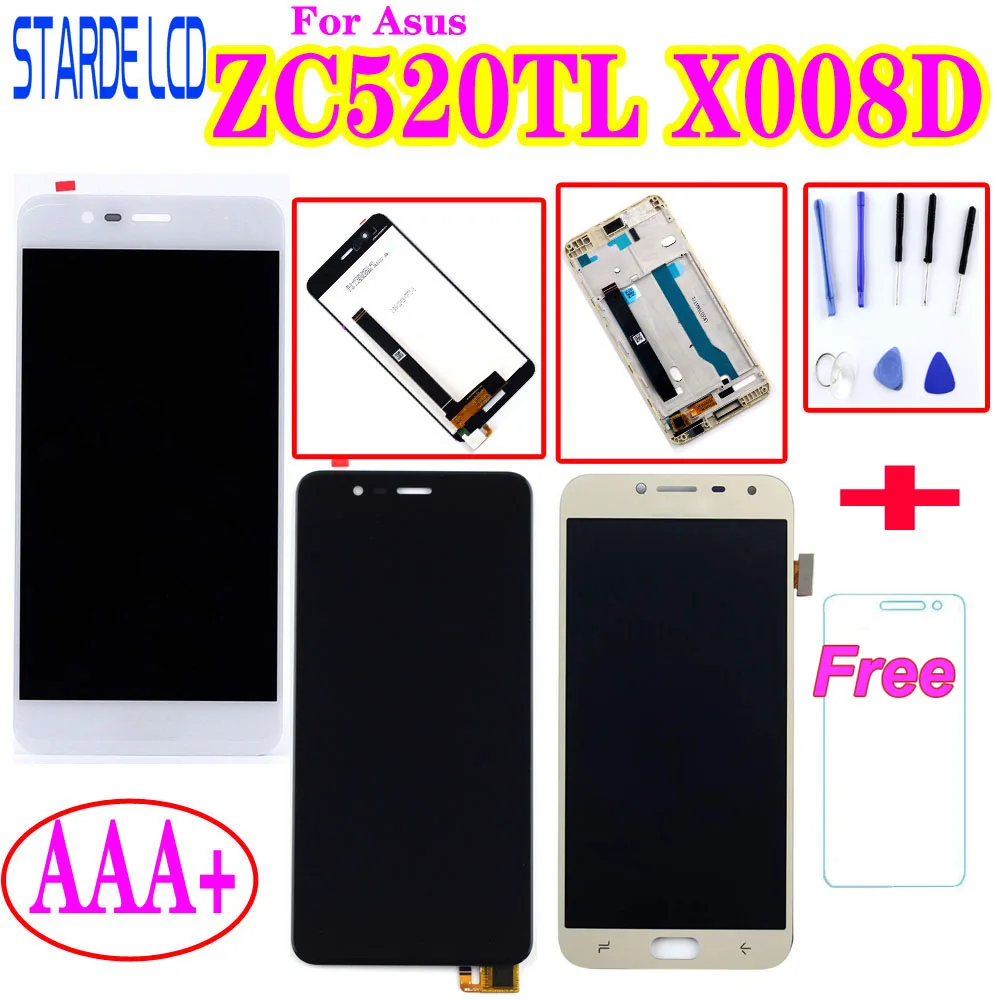 AAA+ For Asus Zenfone 3 Max ZC520TL X008D LCD Display Touch Screen Digitizer Assembly with Frame X00DC Replacement