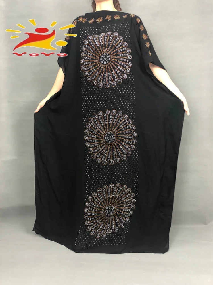 Vestido largo Abaya Dashiki africano para mujer, caftania turca con flores, moda musulmana para verano, HB098