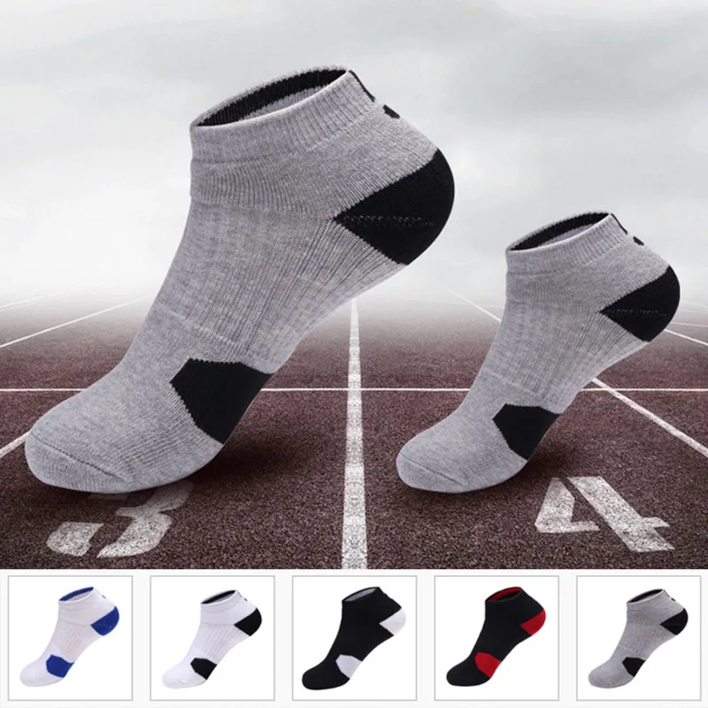 Heren Fietsen Korte Buis Sport Basketbal Sokken Low Cut Boot Sokken Outdoor Handdoek Bodem Dikke Non-Slip Dragen-Slip Sokken