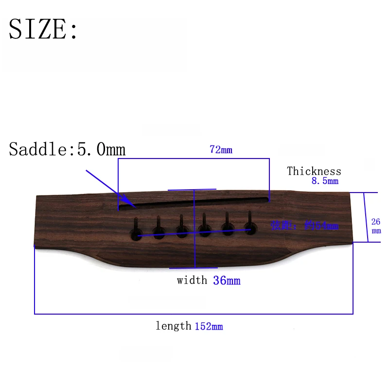 MT Style Guitar Parts Saddle Thru Guitar Bridge For Acoustic Guitar Replacement Parts Guitar Accessories Indian Rosewood