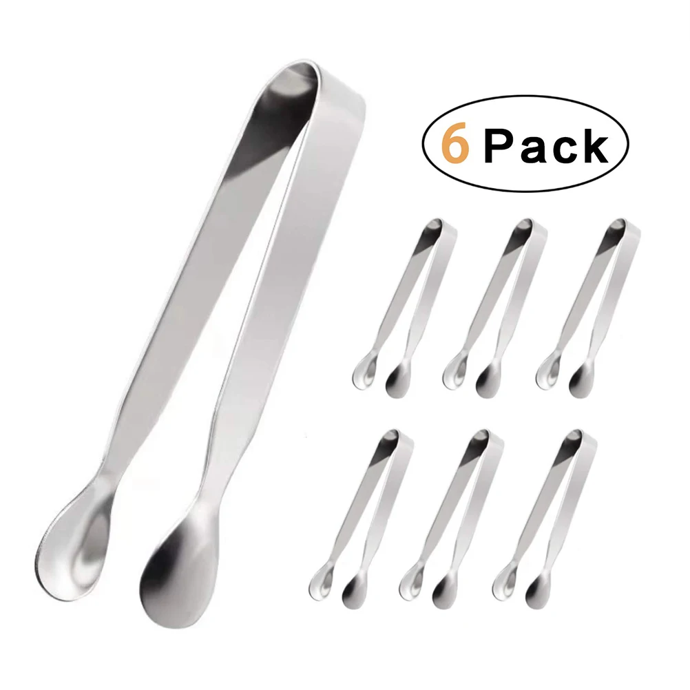 

6PCS Ice Kitchen Tongs Tongs Mini Serving Tongs Stainless Steel For Appetizers Sugar Cube