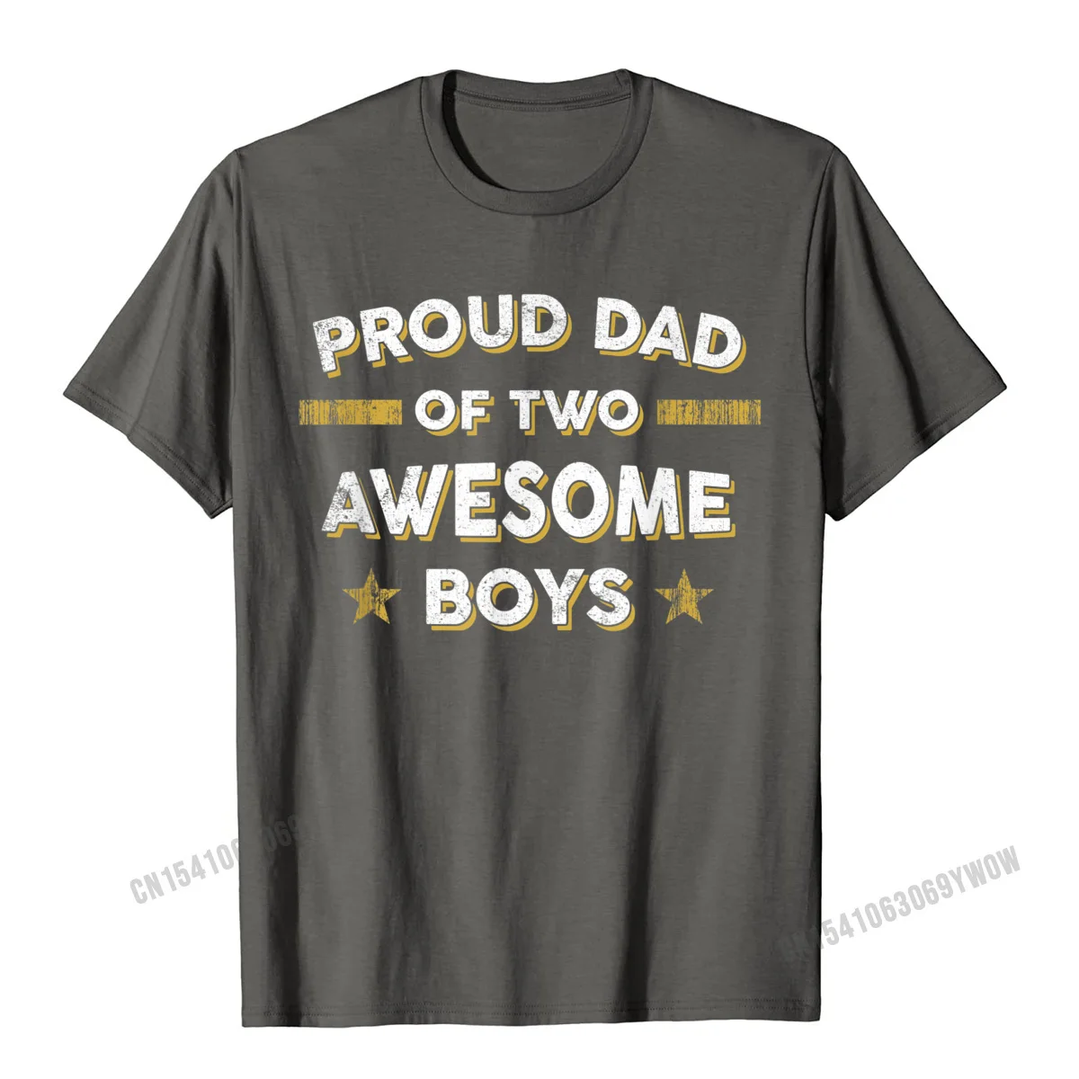 Mens Proud Dad Of 2 Two Awesome Boys T Shirt (Father Papa Daddy) Camisas Men Fitted Young Tshirts Cotton Tops Shirts Europe