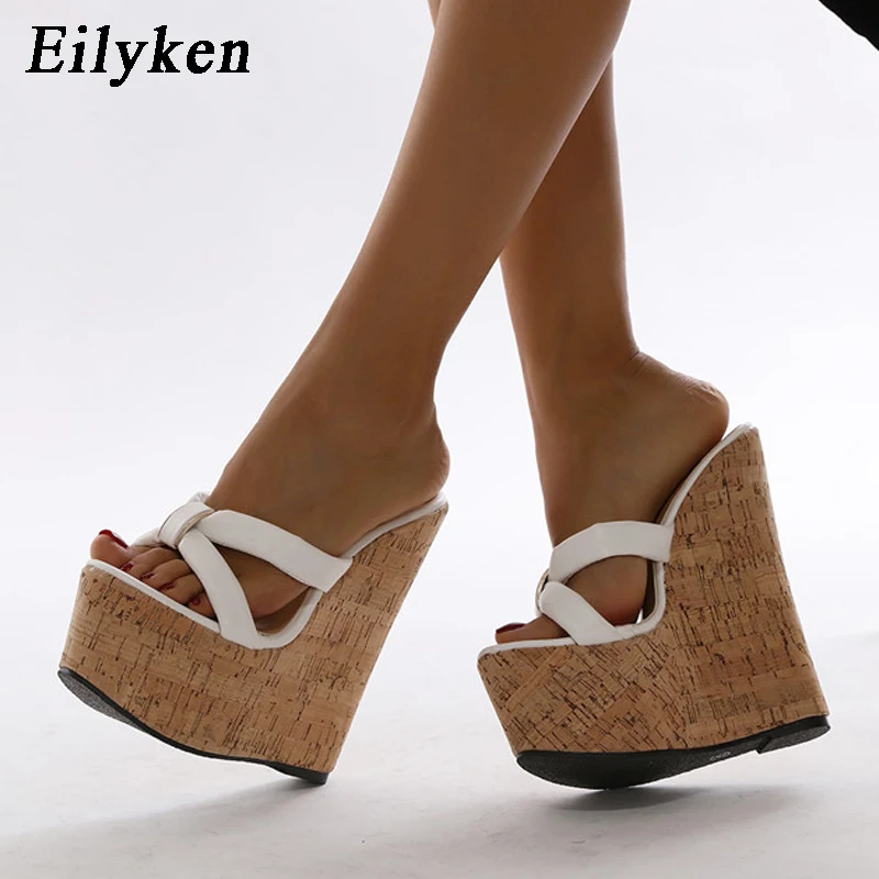 Eilyken Super High Heels Women Wedge Slippers Fashion Gladiator Roman Open Toe Platform Sandals 2024 Summer Female Party Shoes