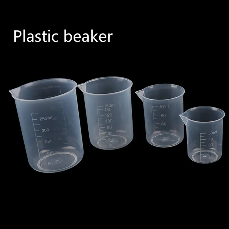 50/100/150/250ml1pcs ogni bicchiere graduato graduato in plastica trasparente becher liquido misurino contenitore liquido piccolo