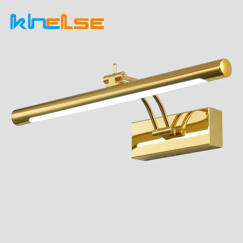 Moderno led lâmpada de parede do banheiro à prova dwaterproof água aço inoxidável l40/55/70cm espelho interior arandela vaidade luzes parede luminária com interruptor