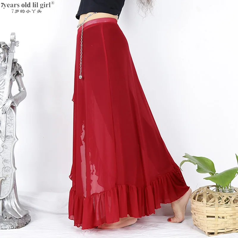 2025年新作 ベリーダンススカート メッシュ サンド 練習着 フリル付き DMM101