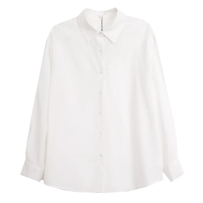 Женская блузка с длинным рукавом, белая, 2020