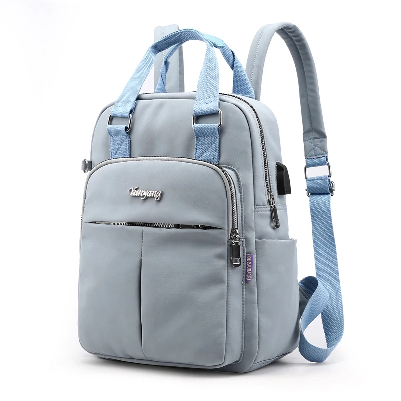 2024 Causal Women Laptop Backpack USB Charge School Bag for Teenager girls Large Capacity Travel Female Bagpack Solid back pack