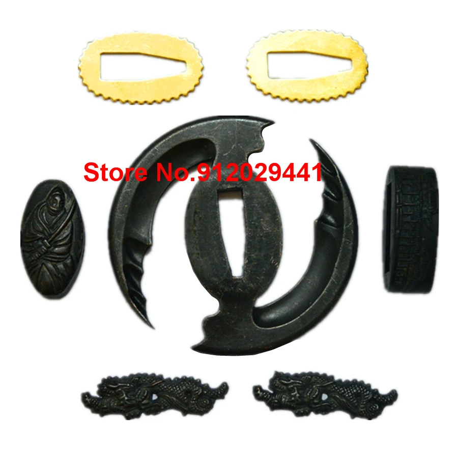 

A Set Alloy Guard Tsuba Accessory For Japanese Sword Samurai Katana Fitting